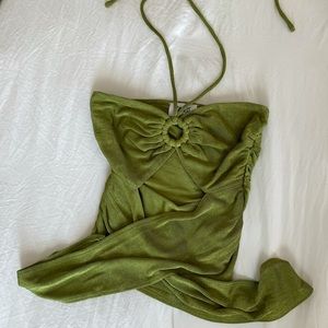 olive green princess polly wrap top